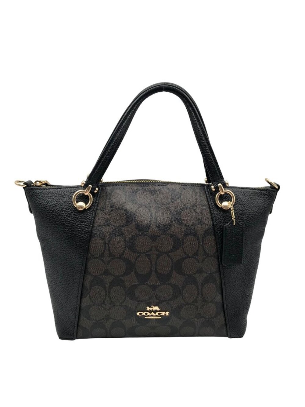 Coach Brown Monogram Canvas Kacey Convertible Satchel Bag C6230